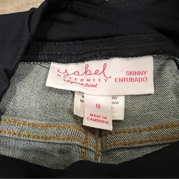 Isabel Maternity Full Panel Medium Wash Distressed Skinny Jeans Size 8 - Picture 5 of 9